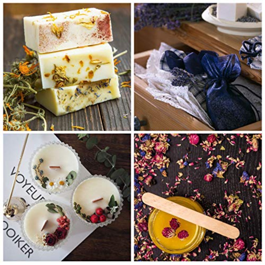 9袋入りドライフラワー、100%天然ドライフラワーハーブキッ - Soap Making Diy Kit のレビューと価格