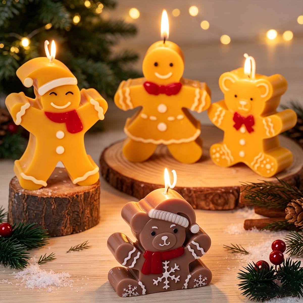 ジンジャーブレッドマンベアシリコンキャンドルモールド クリス - Soap Making Gifts のレビューと価格