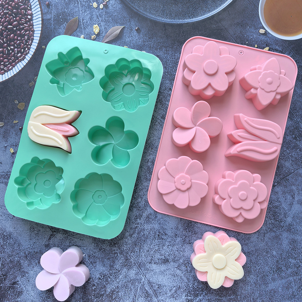 様々な花の形をしたシリコンモールド、石鹸やキャンドル作り、ケ - Soap Making Instructions のレビューと価格